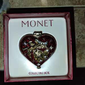 Monet Red and Gold Heart Pendant